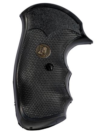 Pachmayr 03249 Gripper Grip Checkered Black Rubber with Finger Grooves for S&amp;W J Frame with Round Butt