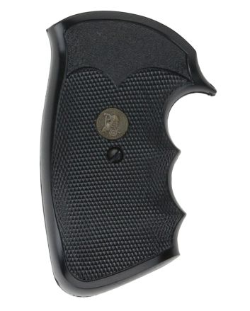Pachmayr 02528 Gripper Grip Checkered Black Rubber with Finger Grooves for Colt Python, Trooper