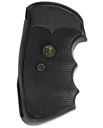 Pachmayr 02529 Gripper Professional Grip Checkered Black Rubber with Finger Grooves for Colt Python, Trooper