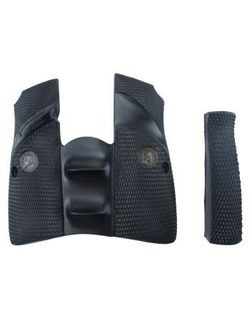 Pachmayr 03952 Signature Grip Wraparound Checkered Black Rubber with Backstrap &amp; Finger Grooves for Browning Hi-Power