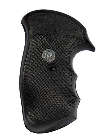 Pachmayr 05056 Decelerator Grip Checkered Black Rubber with Finger Grooves for S&amp;W N Frame with Square Butt