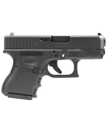 Glock PI2650201 G26 Gen3*CA Compliant Sub-Compact 9mm Luger 10+1 3.43" Black Polygonal Rifled Barrel, Matte Black Serrated Slide, Black Polymer Frame, Black Textured Finger Grooved Polymer Grip