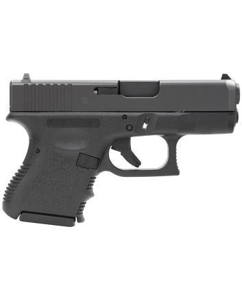 Glock PI3350201 G33 Gen3 Sub-Compact 357 Sig 9+1 3.43" Black Polygonal Rifled Barrel, Matte Black Serrated Slide, Black Polymer Frame, Black Textured Finger Grooved Polymer Grip, Right Hand