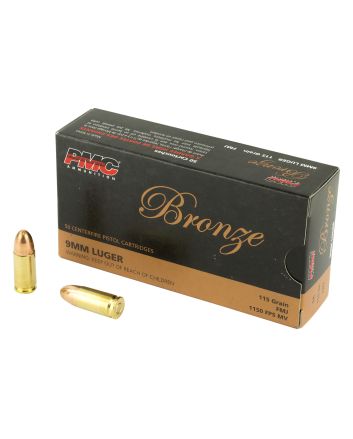 PMC 9A Bronze9mmLuger 115gr Full Metal Jacket 50 Per Box/20 Case