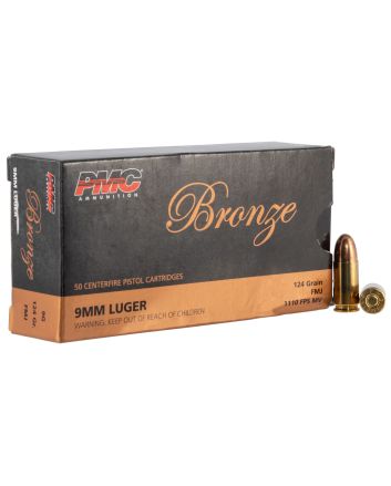 PMC 9G Bronze9mmLuger 124gr Full Metal Jacket 50 Per Box/20 Case