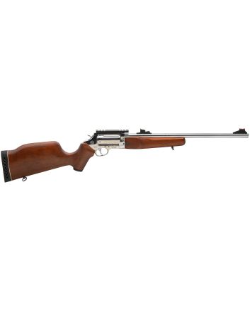 Rossi SCJ4510SS Circuit Judge45 Colt (LC) Caliber or 410 Gauge with 5rd Capacity, 18.50" Barrel, Polished Stainless Metal Finish &amp; Hardwood Monte Carlo Stock Right Hand (Full Size)