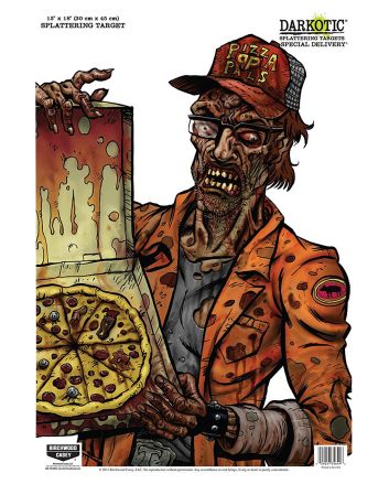 Birchwood Casey 35650 Darkotic Special Delivery Zombie Pizza Delivery Paper Hanging Universal 12" x 18" Multi-Color Impact Enhancement Splatter 8 Per Pkg