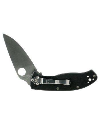 Spyderco C122GP Tenacious3.39" Folding Drop Point Plain 8Cr13MoV SS Blade Black G10 Handle Includes Pocket Clip