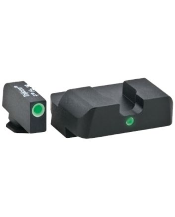 AmeriGlo GL101 i-Dot SightSet for GlockGreen Tritium White Outline Front Sight-Green Tritium Rear Sight