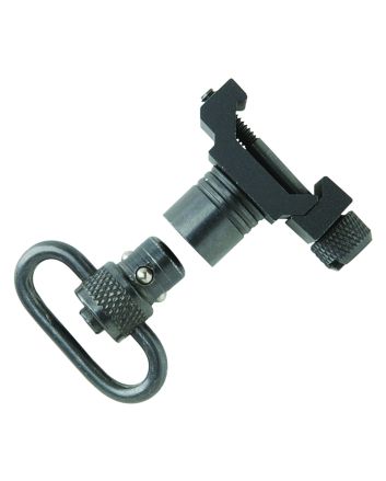 Uncle Mike's 21101 Quick Detach Swivel Set made of Steel with Black Finish, 1" Loop Size &amp; Push Button Style for Picatinny &amp; Weaver-Style Rails
