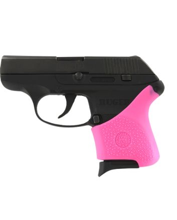 Hogue 18107 HandAll Hybrid Grip Sleeve made of Rubber with Textured Pink Finish for Ruger LCP