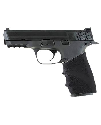Hogue 17400 HandAll Hybrid Grip Sleeve made of Rubber with Textured Black Finish &amp; Finger Grooves for S&amp;W M&amp;P