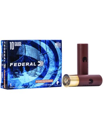 Federal F103FRS Power-Shok Shotshell 10Gauge 3.50" 1 3/4oz RifledSlug Shot 5 Per Box/50 Case