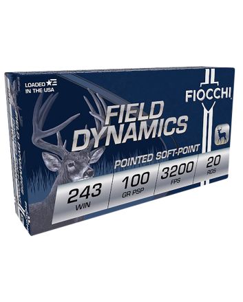 Fiocchi 243SPD Field Dynamics243Win 100gr Pointed Soft Point 20 Per Box/10 Case