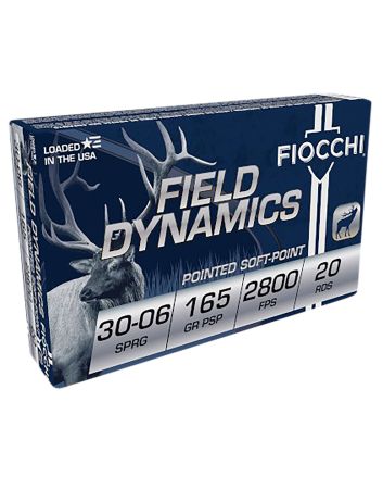 Fiocchi 3006C Field Dynamics30-06Springfield 165gr Pointed Soft Point 20 Per Box/10 Case