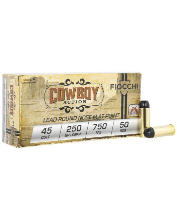Fiocchi 45LCCA Cowboy Action45Colt 250gr Lead Round Nose Flat Point 50 Per Box/10 Case