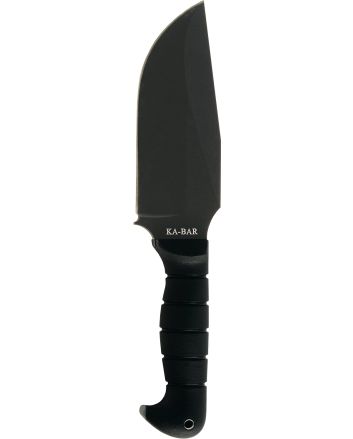 Ka-Bar 1278 Warthog Heavy Duty 6.75" Fixed Clip Point Plain Black SK-5 High Carbon Blade TPR Black Handle