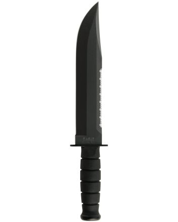 Ka-Bar 2211 Big Brother9.38" Fixed Top Serrated/Bottom Straight Plain Black 1095 Cro-Van Blade, Black Kraton G Handle, Includes Sheath