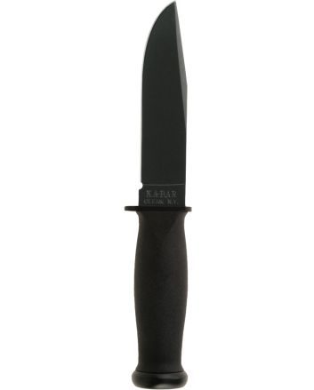 Ka-Bar 2221 Mark I5.13" Fixed Clip Point Plain Black 1095 Cro-Van Blade, Black Kraton G Handle, Includes Sheath
