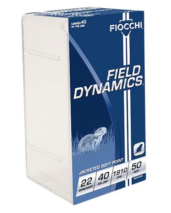 Fiocchi 22FWMA Field Dynamics Performance 22WMR 40gr Jacketed Soft Point 50 Per Box/40 Case