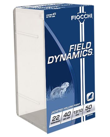 Fiocchi 22FWMB Field Dynamics Performance 22WMR 40gr Jacket Hollow Point 50 Per Box/40 Case