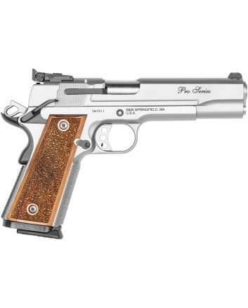 Smith &amp; Wesson 178047 1911 Performance Center ProFull Size Frame 9mm Luger 10+1 5" Stainless Steel Barrel, Matte Silver Serrated Stainless Steel Slide &amp; Frame w/Beavertail, Wood Grip