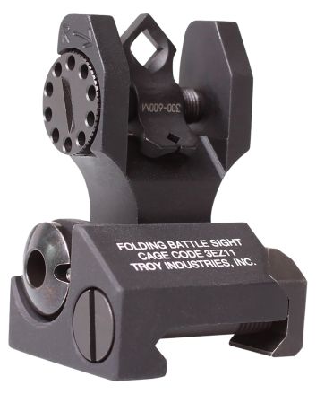 Troy Ind SSIGDOARFBT00 Rear Folding BatteleSight DiopticBlack Hardcoat Anodized for AR-15