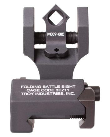 Troy Ind SSIGFBSTTBT00 Tritium Rear Folding BattleSight RoundBlack Hardcoat Anodized Folding for AR-15