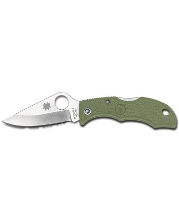 Spyderco LFGP3 Ladybug 31.94" Folding Clip Point Plain VG-10 SS Blade Foliage Green FRN Handle