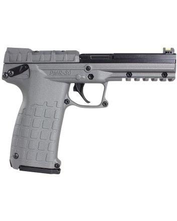 Kel-Tec PMR30TACGY PMR3022 WMR 30+1 4.30" Fluted Steel Barrel, Black/Gray Serrated Slide, Gray Polymer Frame w/Picatinny Accessory Rail, Gray Textured Polymer Grip
