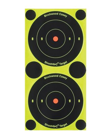 Birchwood Casey 34375 Shoot-N-C Reactive Target Self-Adhesive Paper Black/Yellow 3" Bullseye 240 Pack