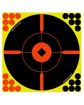 Birchwood Casey 34850 Shoot-N-C Reactive Target Self-Adhesive Paper Black/Yellow/Red 8" Bullseye BMW 50 Pack