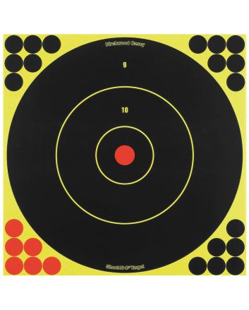 Birchwood Casey 34012 Shoot-N-C Reactive Target Self-Adhesive Paper Black/Yellow/Red 12" Bullseye 5 Pack