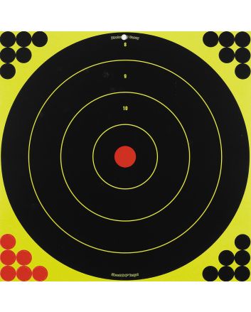Birchwood Casey 34185 Shoot-N-C Reactive Target Self-Adhesive Paper Black/Yellow/Red 17.25" Bullseye 5 Pack