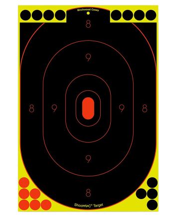 Birchwood Casey 34605 Shoot-N-C Reactive Target Self-Adhesive Paper Black/Yellow/Red 12"x18" Silhouette 5 Pack