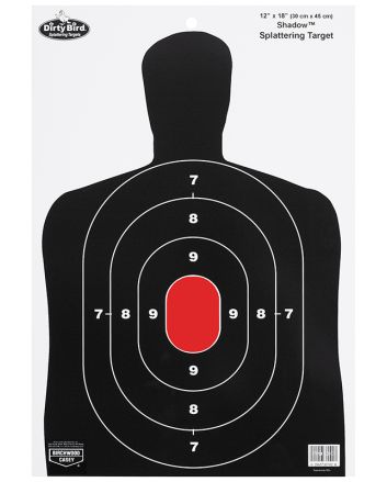 Birchwood Casey 35707 Dirty Bird BC-27 Silhouette Tagboard Hanging Pistol 12" x 18" Black/White 8 Per Pkg