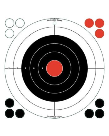 Birchwood Casey 33912 Stick-A-BullSelf-Adhesive Paper Black/Red/White 12" Bullseye 5 Pack