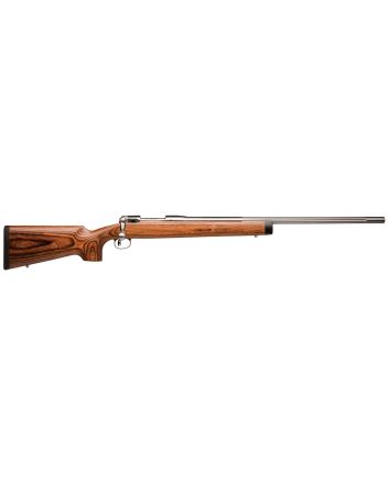 Savage Arms 01269 12 BVSS Full Size 223 Rem 4+1 26" Stainless Heavy Fluted Barrel, Matte Stainless Steel Receiver Drilled &amp; Tapped ,Satin Brown Fixed Laminate Stock, Right Hand