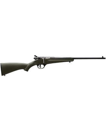 Savage Arms 13790 RascalYouth 22 LR 1rd 16.13" Matte Black Sporter Barrel, Matte Black Carbon Steel Receiver, Green Fixed Synthetic Stock, Right Hand
