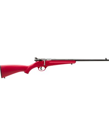 Savage Arms 13795 RascalYouth 22 LR 1rd 16.13" Matte Black Sporter Barrel, Matte Black Carbon Steel Receiver, Red Fixed Synthetic Stock, Right Hand