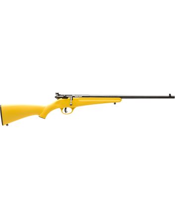 Savage Arms 13805 RascalYouth 22 LR 1rd 16.13" Matte Black Sporter Barrel, Matte Black Carbon Steel Receiver, Yellow Fixed Synthetic Stock, Right Hand