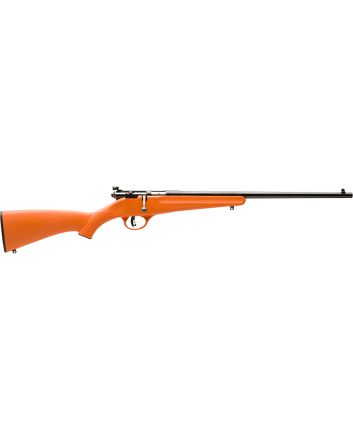 Savage Arms 13810 RascalYouth 22 LR 1rd 16.13" Matte Black Sporter Barrel, Matte Black Carbon Steel Receiver, Orange Fixed Synthetic Stock, Right Hand