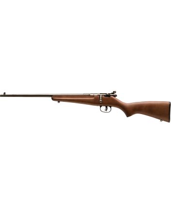 Savage Arms 13820 RascalYouth 22 LR 1rd 16.13" Matte Black Sporter Barrel, Matte Black Carbon Steel Receiver, Satin Brown Fixed Wood Stock, Left Hand