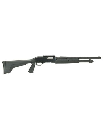 Stevens 19496 320 Security 12 Gauge 3" 5+1 18.50" Matte Black Carbon Steel Barrel, Matte Black Fixed Pistol Grip Stock, Ambidextrous 1-Piece Rail Includes Fixed Cylinder Bore Choke