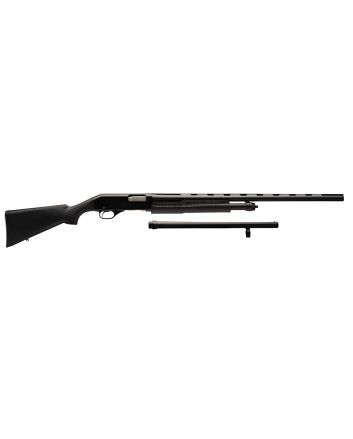 Stevens 19490 320 Field Combo 12 Gauge 3" 5+1 18.50"/28" Matte Black Vent Rib Barrel, Black Aluminum Receiver, Black Synthetic Fixed Stock