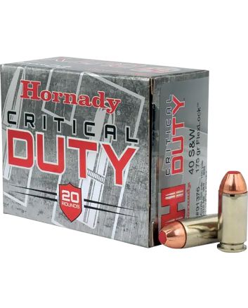 Hornady 91376 Critical Duty40S&amp;W 175gr Hornady FlexLock 20 Per Box/10 Case