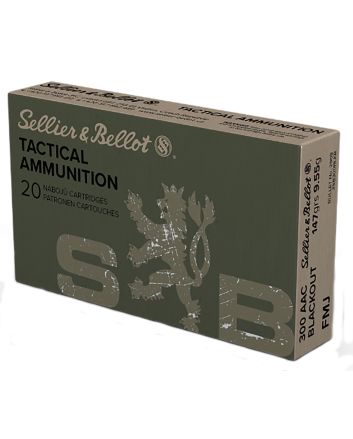 Sellier &amp; Bellot SB300BLKB Rifle300Blackout 147gr Full Metal Jacket 20 Per Box/50 Case