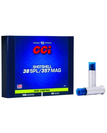 CCI 3738 Pest Control Shotshell 38Sp/357 Mag 100gr #9Shot 10 Per Box/20 Case