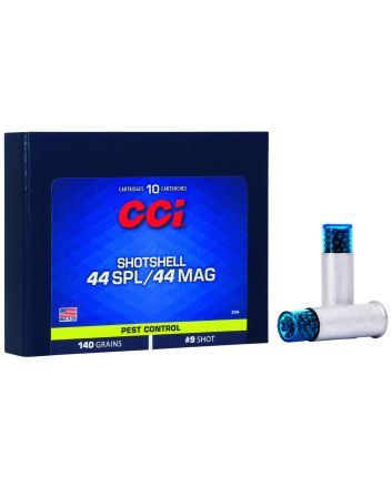 CCI 3744 Pest Control Shotshell 44Sp/44Rem Mag 140gr #9Shot 10 Per Box/20 Case
