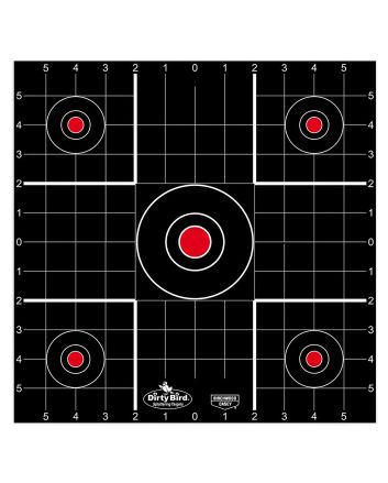 Birchwood Casey 35212 Dirty BirdBullseye Tagboard Hanging 12" Black/Red 12 PK